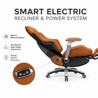 Chaise de bureau exécutive en cuir moderne avec dossier haut pivotant, accoudoirs 6D, ventilation, massage électrique rechargeable