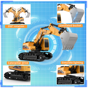 2 Trong 1 <span class=keywords><strong>RC</strong></span> Builder Xe Tải Cho Trẻ Em Chơi Mô Phỏng Ánh Sáng Âm Thanh Dumper Điều Khiển Từ Xa Điện Máy Xúc Kỹ Thuật Xe - Product Image 3