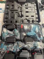 Kit peralatan listrik Lithium 4 dalam 1, kualitas tinggi 4 buah alat Lithium kunci pas bor sudut penggiling 4 dalam 1 Set peralatan listrik