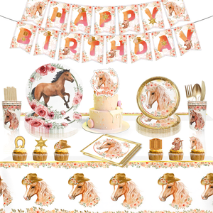 Ensemble de vaisselle jetable écologique vintage pour fête d'<span class=keywords><strong>anniversaire</strong></span> Golden Marseilles, assiettes en papier, gobelets, serviettes - Product Image 1