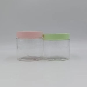 Etichette Personalizzate Contenitore in Plastica PET Trasparente da 100ml 4oz 120ml 3oz 150ml 5oz 200 <span class=keywords><strong>Grammi</strong></span> 250ml con Coperchio Colorato - Product Image 1