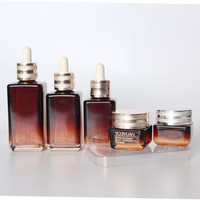 Luxe 20ml 30ml 50ml 100ml 120ml Lotion cosmétique crème pots ensembles soins de la peau cosmétiques noir emballage boîtes bouteilles