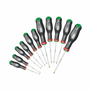 Juego de destornilladores de 10 piezas Phillips y de cabeza plana con mango ergonómico para tareas de reparación de precisión - Product Image 1