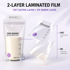 Bolsa Inteligente para Leche Materna con Sensor Térmico a Prueba de Fugas de 7oz/200ml para Madres Trabajadoras con Cierre Doble - Product Image 4