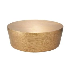Juego de Mesa de Centro de Metal Martillado Moderno, Muebles Contemporáneos para Sala de Estar, Forma Redonda, Diseño Hecho a Mano, Color Personalizado - Product Image 2