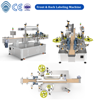 Machine d'étiquetage automatique double face SKILT pour bouteilles plates carrées, haute précision, acier inoxydable, PLC, métal/verre