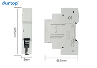 Ourtop Nouveau design Interrupteur minuterie intelligent WiFi 40A avec compteur d'électricité, compatible Alexa Google et fonction de mémoire