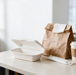Boîte alimentaire jetable de 450 ml en bagasse de canne à sucre, compatible micro-ondes, pour plats à emporter - Product Image 3
