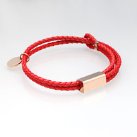 Op maat gemaakt handgeweven leren armband voor heren en dames, laser gegraveerd roestvrij staal, zwart, goud, zilver, verstelbaar, paar sieraden