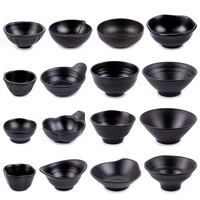 Ramen-cuencos de plástico para sopa, cuencos de melamina de alta calidad para restaurante, cuenco negro para Fideos, ramen