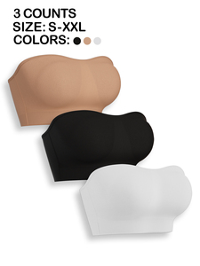 <span class=keywords><strong>Soutien</strong></span>-<span class=keywords><strong>gorge</strong></span> bandeau <span class=keywords><strong>invisible</strong></span> sans armatures push-up <span class=keywords><strong>grande</strong></span> <span class=keywords><strong>taille</strong></span> respirant avec coussinets amovibles et bretelles convertibles pour femme - Product Image 5