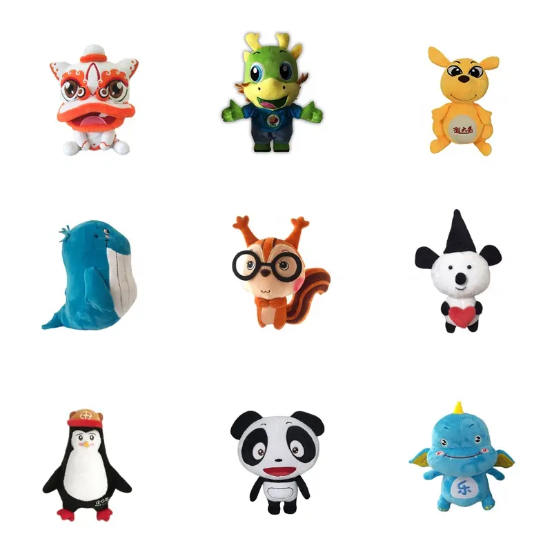 Animale giocattolo chiuso personalizzato con accessori rimovibili giocattolo interattivo con figura di peluche in movimento stridulo