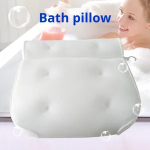 Oreiller de bain massant 3D en maille à six ventouses, appui-tête SPA, <span class=keywords><strong>coussin</strong></span> de <span class=keywords><strong>baignoire</strong></span> antidérapant en fibre de polyester, élégant et simple pour <span class=keywords><strong>adulte</strong></span> - Product Image 1