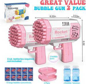 Pistola de Burbujas Bazooka de Plástico ABS con Luces LED, 69 Agujeros, Juguete de Verano para Exteriores, Venta al Por Mayor Unisex - Product Image 5