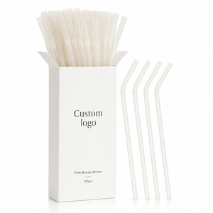 Food-Safe PHA Compostable Custom Brand Disposable Bendable Plastic Straw Custom Printed Drinking Straws For Takeaway - Product Image 2