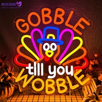 Thanksgiving Truthahn LED-Neonschild für Wanddekoration, Mehrfarbiges Neonlicht, Individuelles Neonschild für Thanksgiving-Partydekoration