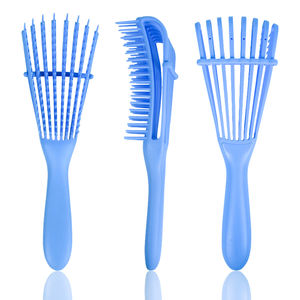 Cepillo desenredador natural para peluquería de pelo rizado Color personalizado 8 filas cepillo desenredador de pelo con ventilación logotipo personalizado - Product Image 2