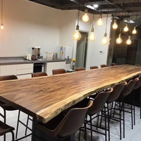 Meuble industriel moderne en bois de noyer massif, Table à manger de Restaurant, 2021