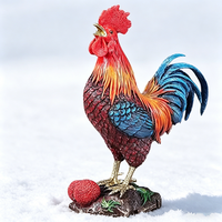 Statue de coq Feng Shui, figurine en résine peinte à la main, vibrante, pour la décoration de la maison et du bureau