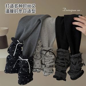 Daxiaojuan Aw Girls' <b>Pants</b> Elastic Pencil <b>Pants</b> Fleece <b>Lined</b> Long Leggings Polka Dot Winter Warm Kids <b>Pants</b> - Product Image 1