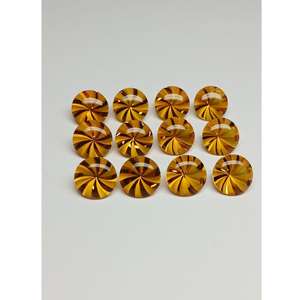 Nueva llegada: Gema sintética de citrino dorado hidrotermal de alta calidad, 12x12 mm, talla brillante, con juego de color, tercera categoría. - Product Image 3