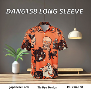 Camisas de Vestir para Hombre 2026, Manga Larga, Diseño de Puntos, Tie Dye, Estilo Japonés Minimalista, Tela Popelina, Corte Regular, Poliéster/Algodón - Product Image 2