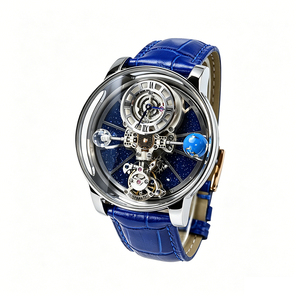 Reloj de Lujo para Hombre con Diseño de Esqueleto, Correa con Patrón de Cocodrilo Azul, Movimiento Japonés, Diseño Minimalista - Product Image 6