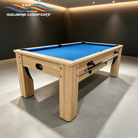 Table de billard multifonctionnelle 3-en-1 S.Q.F 8 pieds, style scandinave moderne, centre de divertissement domestique convertible, surface en plastique lisse
