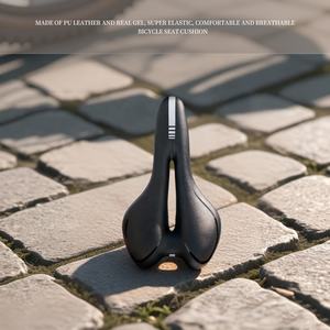 Selle creuse en éponge pour vélo de montagne Surface en cuir PU remplie de silice Coussin absorbant les chocs <span class=keywords><strong>Tapis</strong></span> de selle pour vélo - Product Image 4