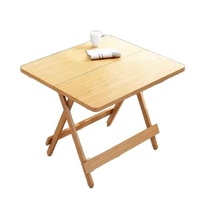 Massivholz Klappbarer Esstisch - Montagefreies Kompaktes Design Wohnmöbel Outdoor Camping Minimalistisches Quadratisches 4-Sitzer-Set