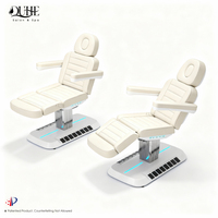 Table de massage électrique réglable de luxe à 3/4 moteurs, lit de beauté pour salon, lit facial pour traitement des cils, lit d'esthéticienne avec base LED