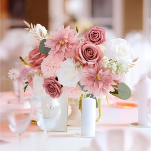 Centros de Mesa de Flores de Seda Realistas Personalizados de Fábrica de 20-120 cm, Centro de Mesa de Boda con Rosas de Seda Blancas y Rosas, Bola de Flores - Product Image 6