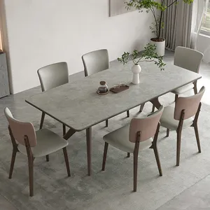 Nordic Modern Dinning Room Furniture Kitchen Special Legs Solid Wood Rectangle Dining Table