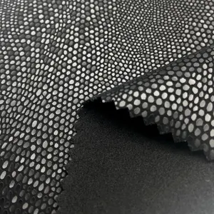 Уникальная дизайнерская тянущаяся полиэфирная вязаная черная змеиная узор синтетическая змеиная ткань из искусственной кожи для сумки