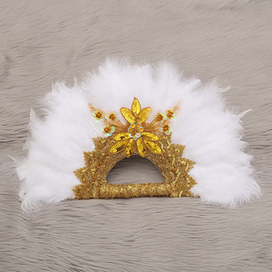 Abanico <span class=keywords><strong>de</strong></span> plumas Elegante novia <span class=keywords><strong>Abanicos</strong></span> <span class=keywords><strong>de</strong></span> mano con <span class=keywords><strong>encaje</strong></span> Rosa No plegable Accesorios <span class=keywords><strong>para</strong></span> sesión <span class=keywords><strong>de</strong></span> fotos <span class=keywords><strong>para</strong></span> boda - Product Image 2