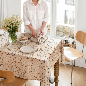 Custom Printed Woven French Luxury Flax 100% Pure Linen/Cotton Linen <b>Tablecloth</b> with Custom Size for Home&Wedding Use - Product Image 5