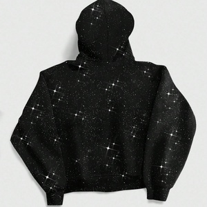เสื้อฮู้ดดี้ทรงโอเวอร์ไซส์สไตล์ Y2K แต่งลายปักคริสตัลกราฟิกพิมพ์ลายซิป แฟชั่นใหม่สำหรับฤดูหนาว เสื้อฮู้ดดี้ทรงบ็อกซี่แบบครอปสำหรับผู้ชาย - Product Image 2