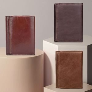 Portefeuille pour homme en cuir pleine fleur de haute qualité, portefeuille bifold en cuir véritable, blocage RFID, porte-cartes fin - Product Image 1