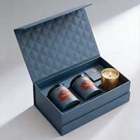 Paquete de 3 Cajas Rígidas de Cartón para Frascos, Impresas con Lámina Dorada, Logotipo Personalizado, Caja Magnética Vacía para Frascos de Velas, Embalaje de Regalo para Velas Aromáticas