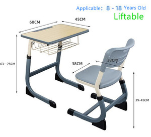Moderno precio de fábrica barato aula individual escritorio y silla escuela mesa de escritura con cajón de libros para muebles de estudiantes - Product Image 2