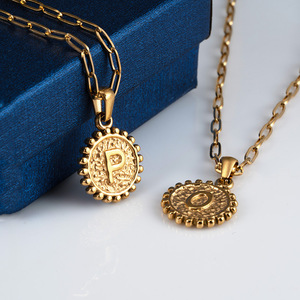 Zogxin Stainless Steel Double Layer Necklace Letter M Pendant 18K Gold Plated Fashion Jewelry Daily Wear Gift - Product Image 3