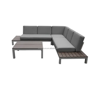 Joye Leisure OEM ODM Ensembles de canapés d'extérieur en aluminium en forme de L avec table d'appoint pour hôtel, appartement, villa, design contemporain, 5 places