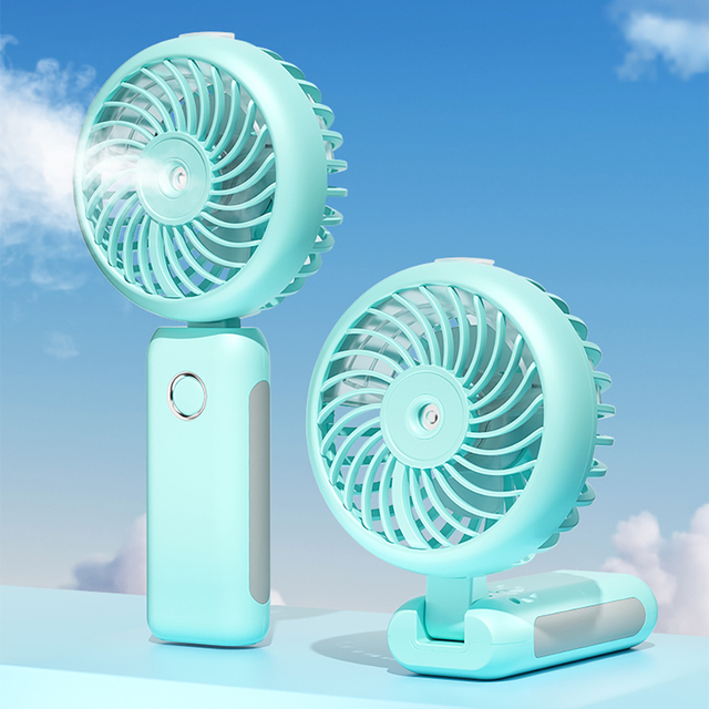 Personal Foldable Water Spray Fan 4000mAh Battery Charger Small Fan Mini Portable Handheld Cooling Mist Fan