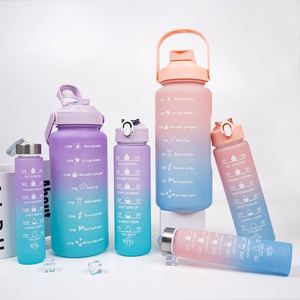 Popular Custom Logo Bpa Free Children Cute Diy Funny 3Pcs Set 2000Ml 900Ml 500Ml Outdoor Travel Plastic Water <b>Bottle</b> Gift Set - Product Image 4