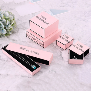 Custom Logo Pink Sliding Drawer Jewelry <b>Box</b> Set Premium Paper Jewelry Packaging for Necklace <b>Earrings</b> Luxury <b>Gift</b> <b>Box</b> - Product Image 2