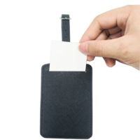 Étiquettes de bagages de voyage personnalisables en similicuir avec sangle et carte d'adresse, fabriquées en PU