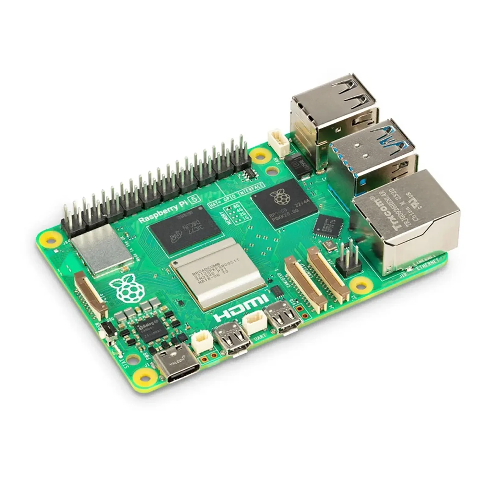 Raspberry Pi 5 Modèle original officiel Pi5 Option RAM 4 Go/8 Go Broadcom BCM2712 SOC 4Kp60 Décodeur HEVC Wi-Fi double bande 802.11ac