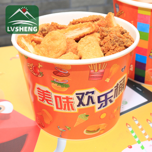 Cubo de Papel Grande Personalizado con Logotipo de KFC para Palomitas, Papas Fritas y Pollo, Envase de 65oz 85oz para Comida Rápida para Llevar - Product Image 5