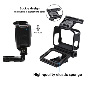Carcasa Protectora Hongdak con Marco para Videocámara, Compatible con Gopro <span class=keywords><strong>Hero</strong></span> <span class=keywords><strong>Go</strong></span> <span class=keywords><strong>Pro</strong></span> <span class=keywords><strong>5</strong></span> 6 7 <span class=keywords><strong>Black</strong></span>, Accesorios para Cámara de Acción - Product Image 5