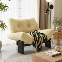 Sillón Moderno para Sala de Estar, Diseño Popular, Estilo Crema, Sillón Individual de Tela, Cómodo, Ligero y de Lujo